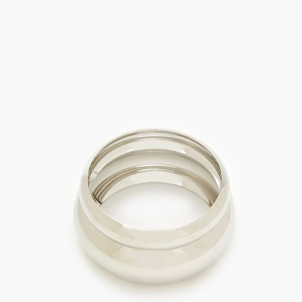 F21 Silver Tone Smooth Bangle Set - NWT